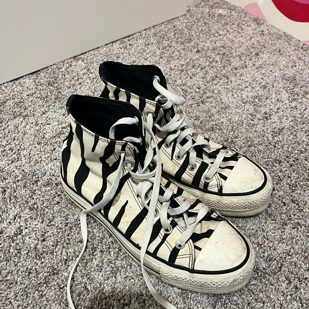 Converse zebra high tops